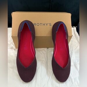 Rothy’s the flat in dark pink, size 10